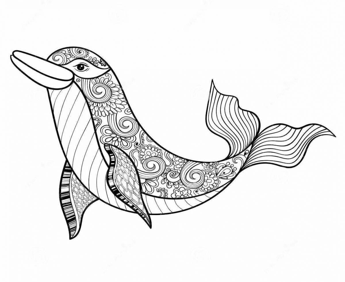 Charming coloring anti-stress whale