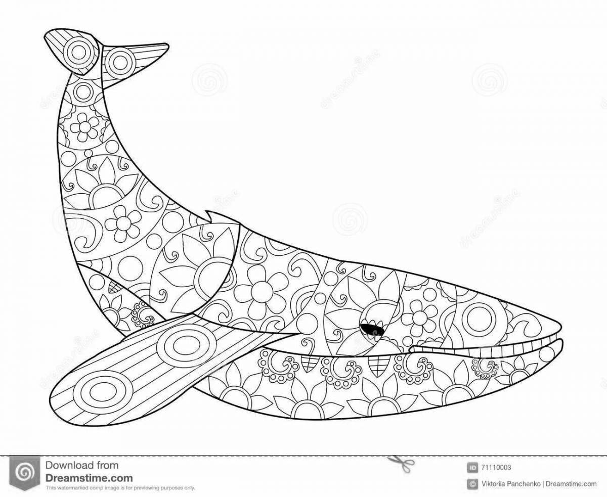 Блестящая раскраска антистрессовый кит