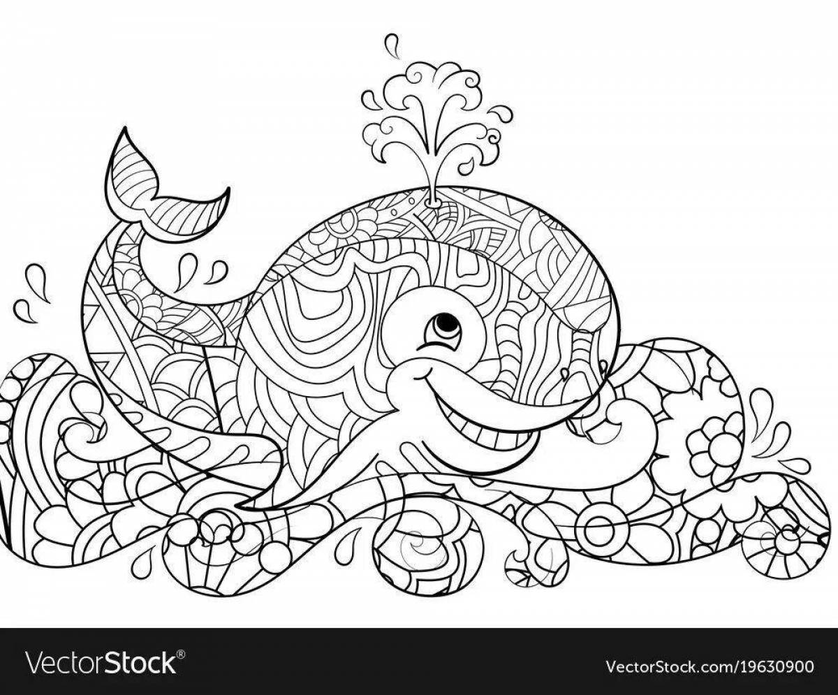 Раскраска Элегантная раскраска антистрессовый кит