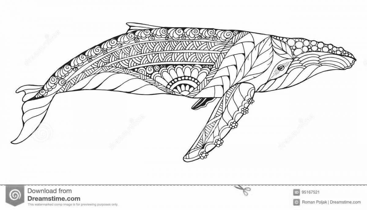 Изящная раскраска антистрессовый кит