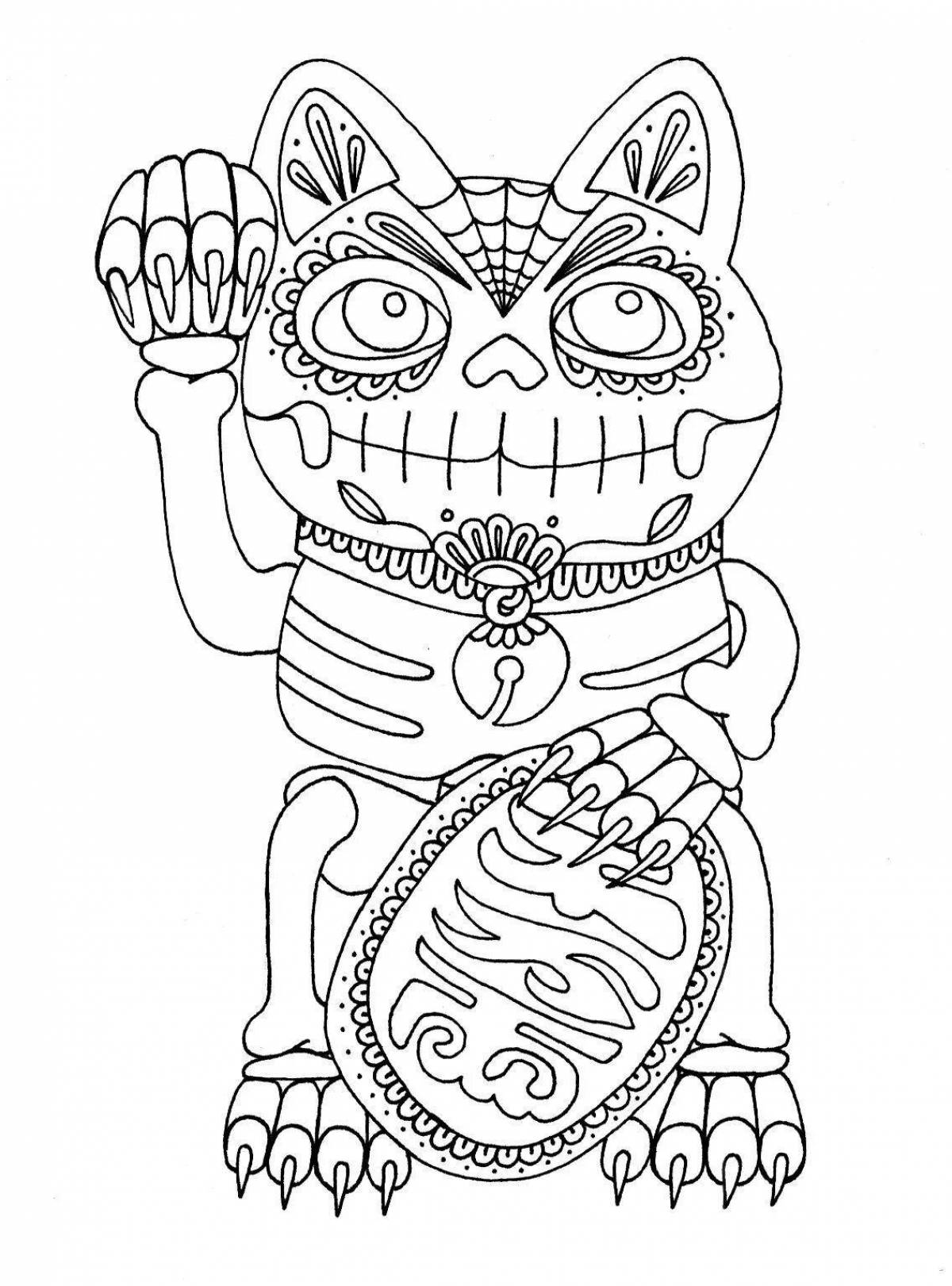 Chinese cat coloring book