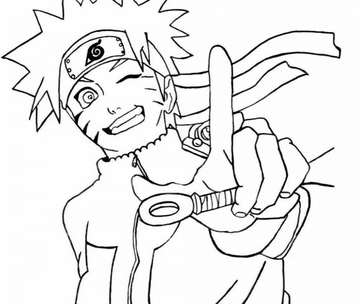 Playful naruto print coloring page