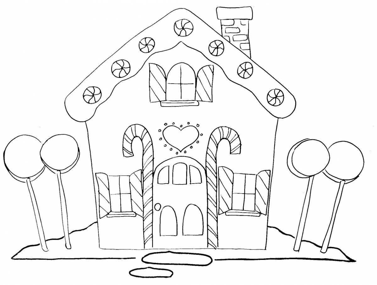 Gorgeous cute house coloring page