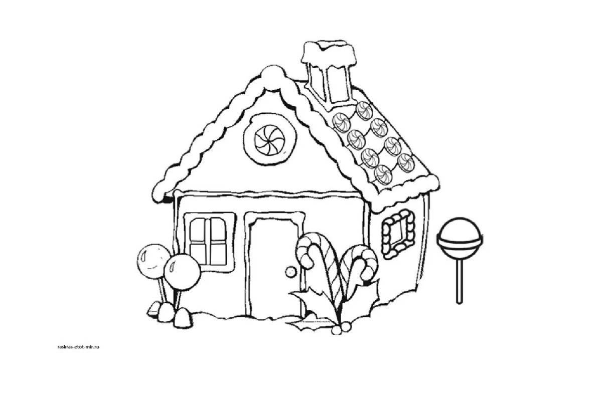 Color-blast sweet house coloring page