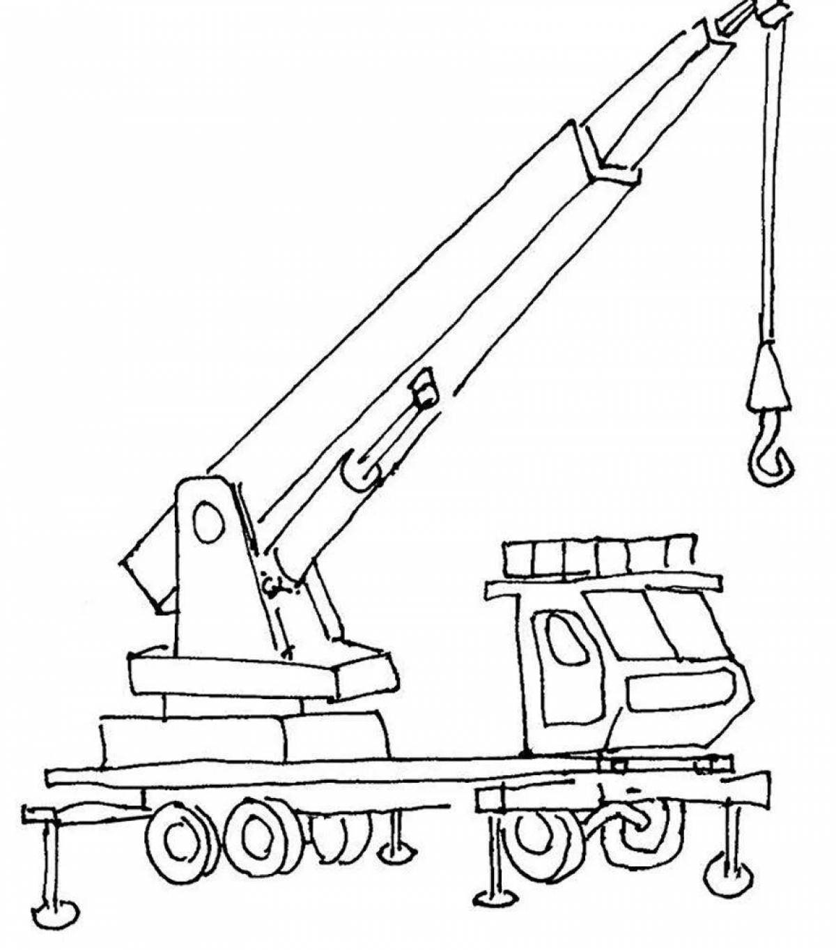 Colorful crane coloring page