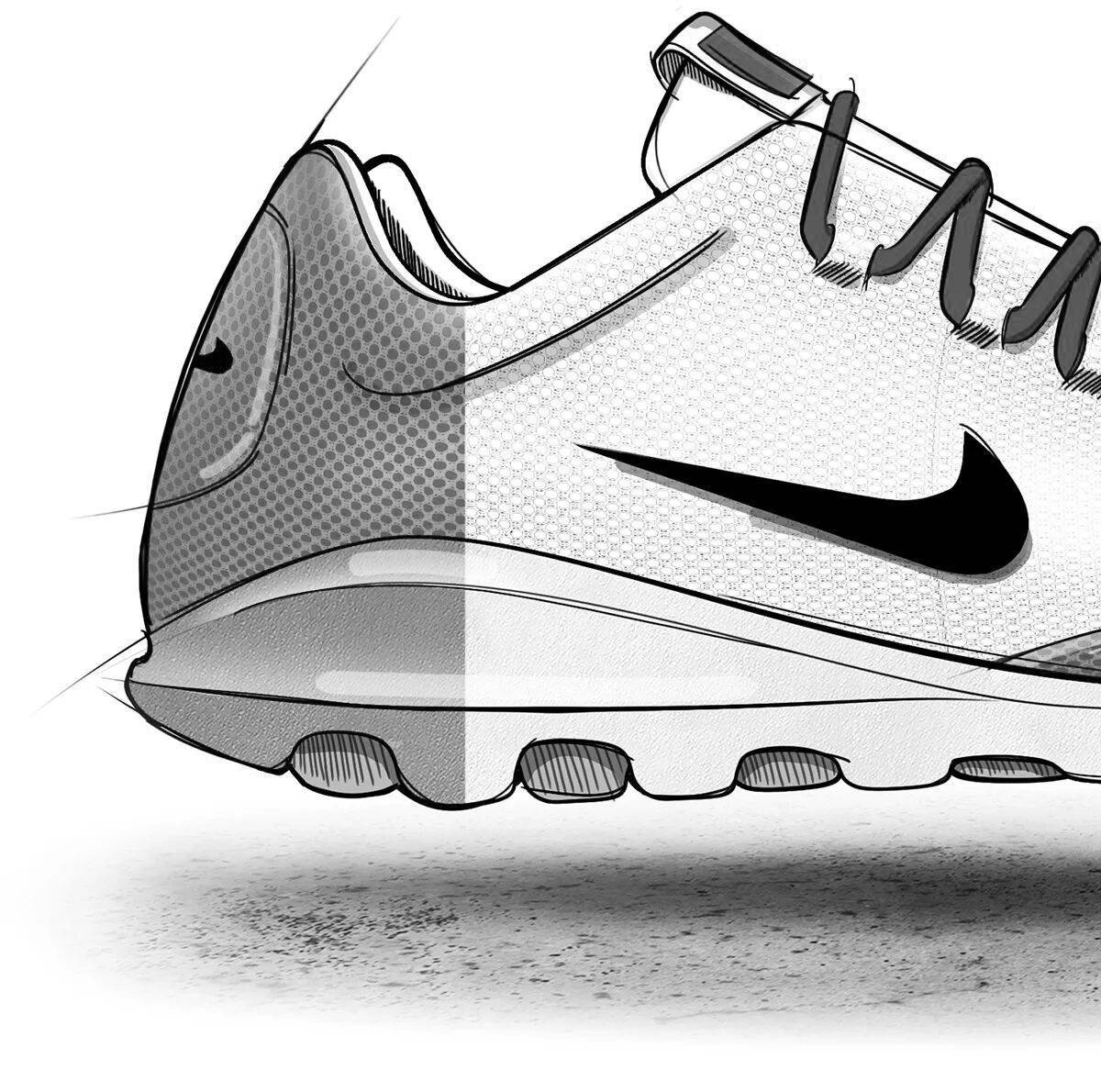 Great nike boots coloring pages