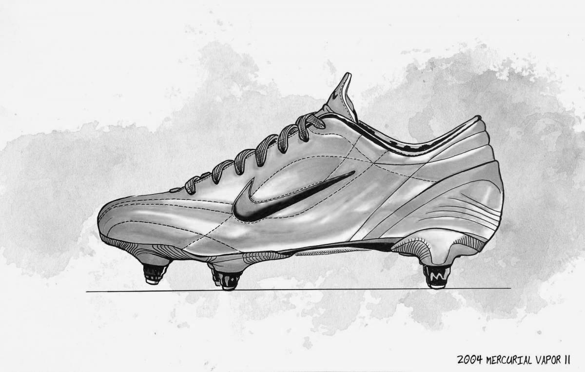 Playful nike boots coloring page