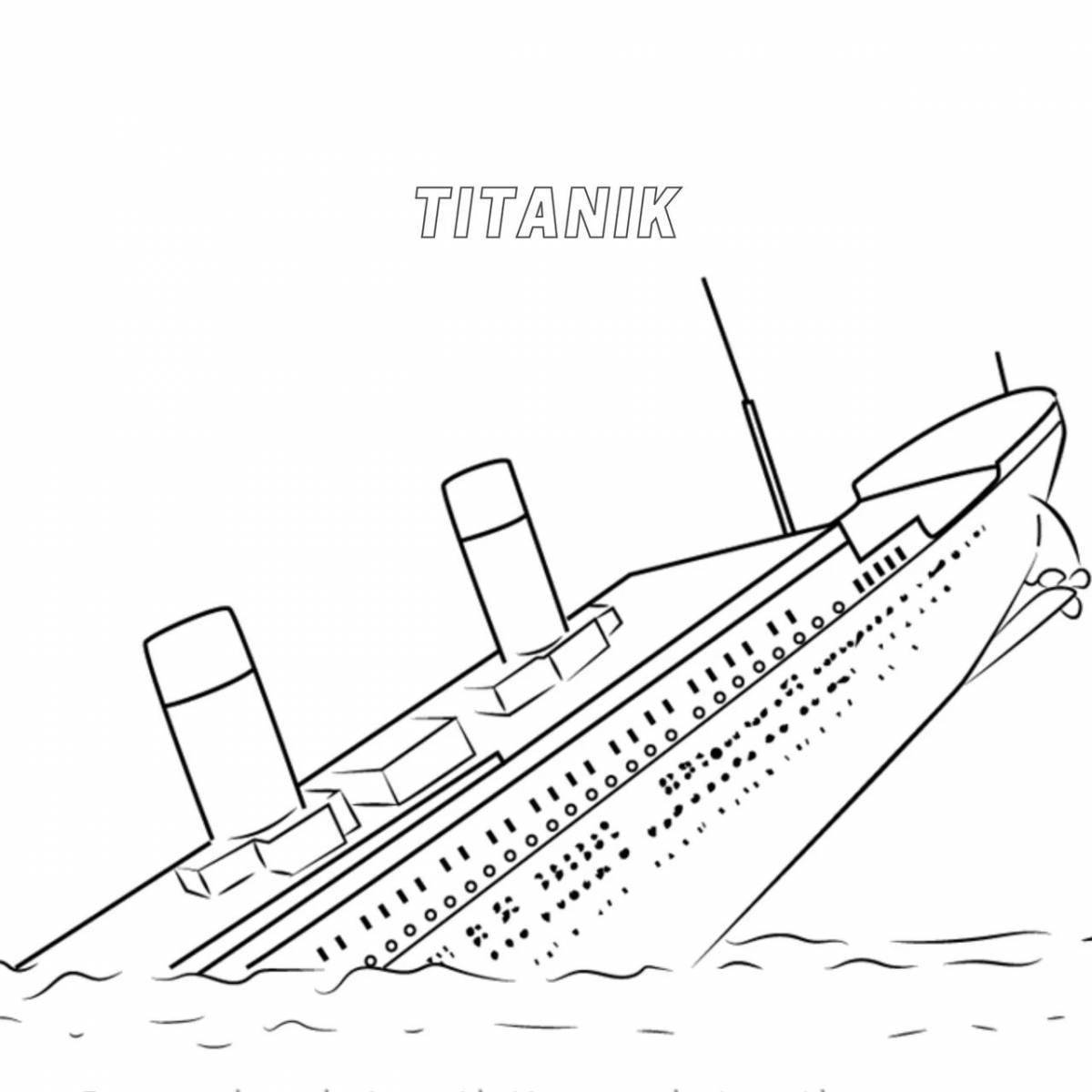Раскраска Титаник тонет
