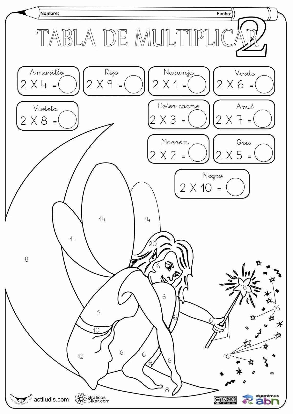 Coloring Pages Multiplication table in x (38 pcs) - download or print ...