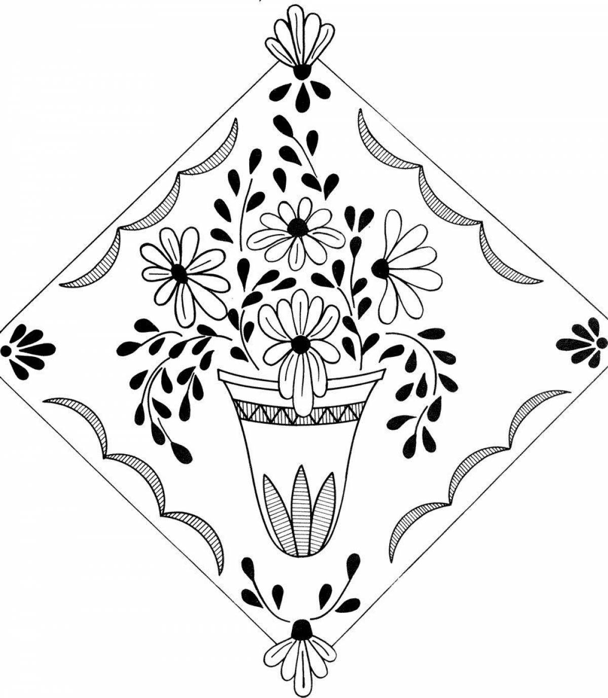 Эскиз орнамента для салфетки