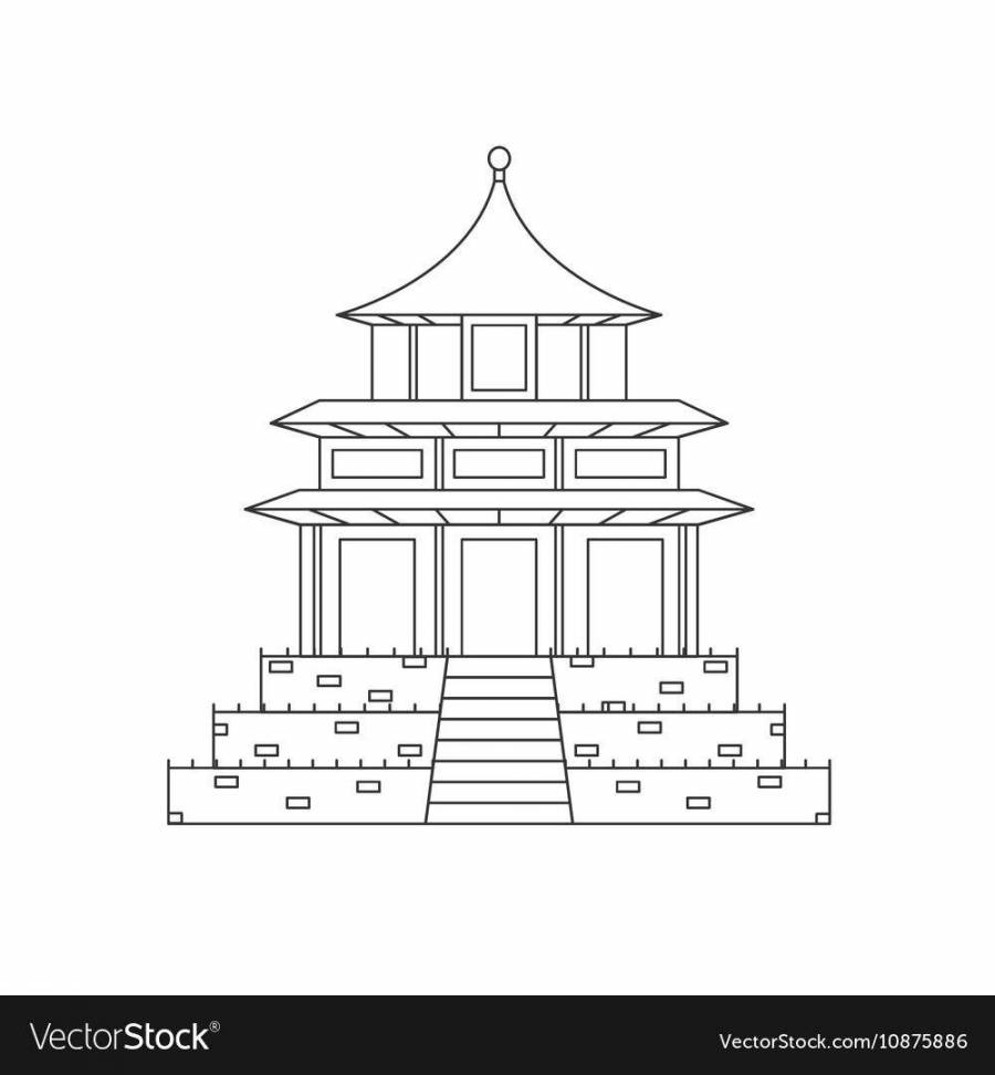 Буддийский храм картинки для срисовки