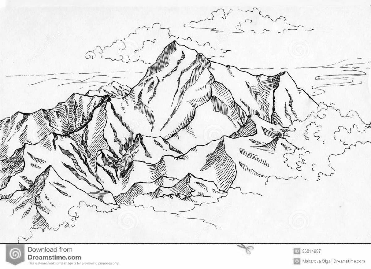 Impressive Elbrus coloring book