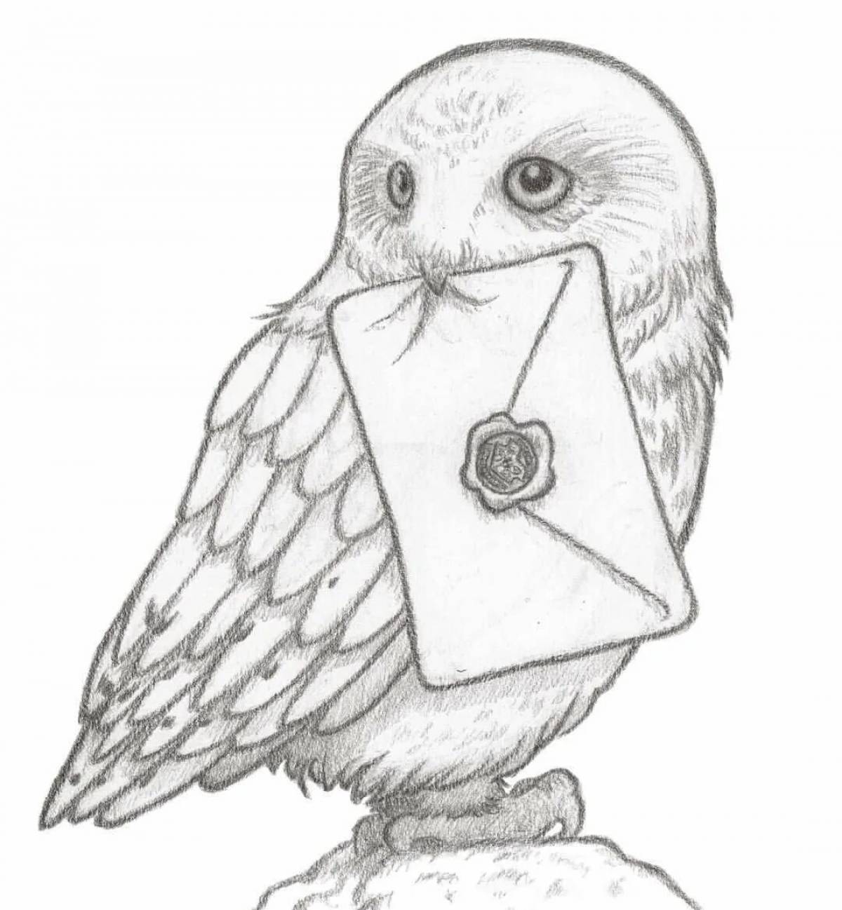 Outstanding hedwig owl coloring book