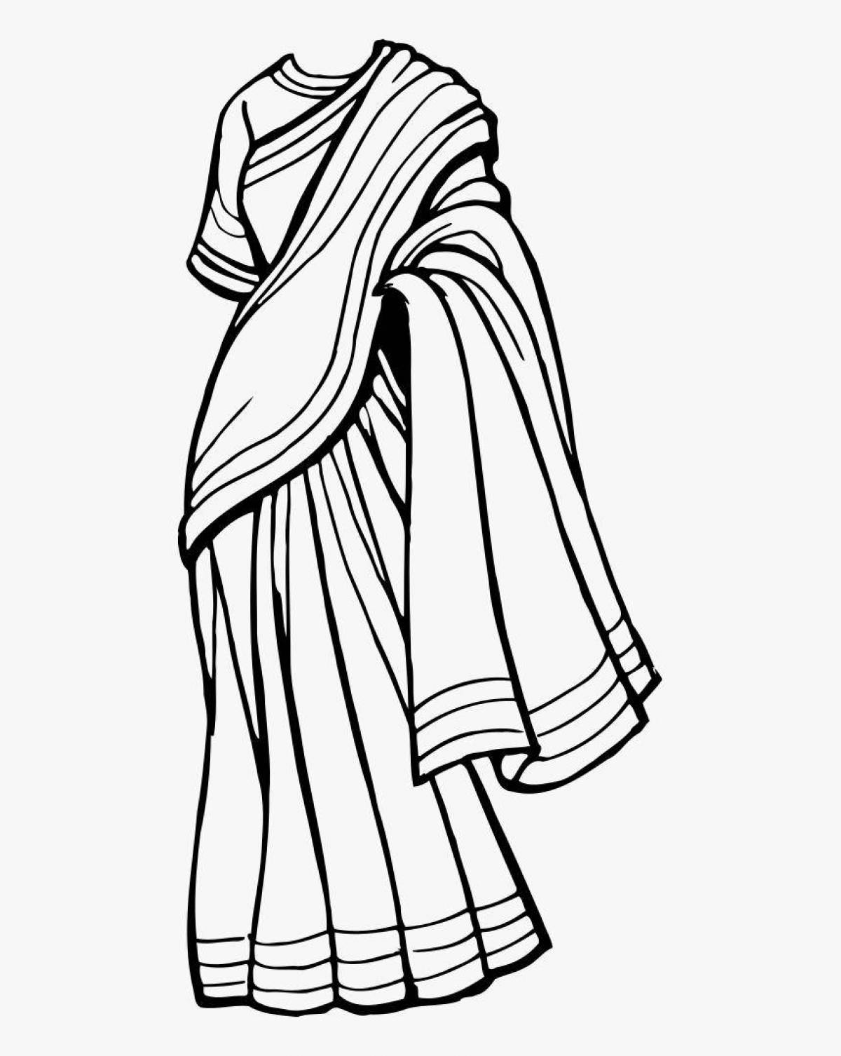 Playful Greek costume coloring page