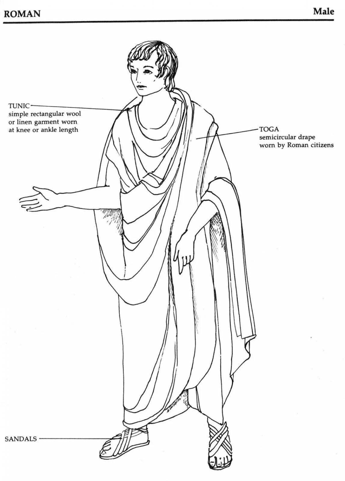 Colouring awesome greek costume