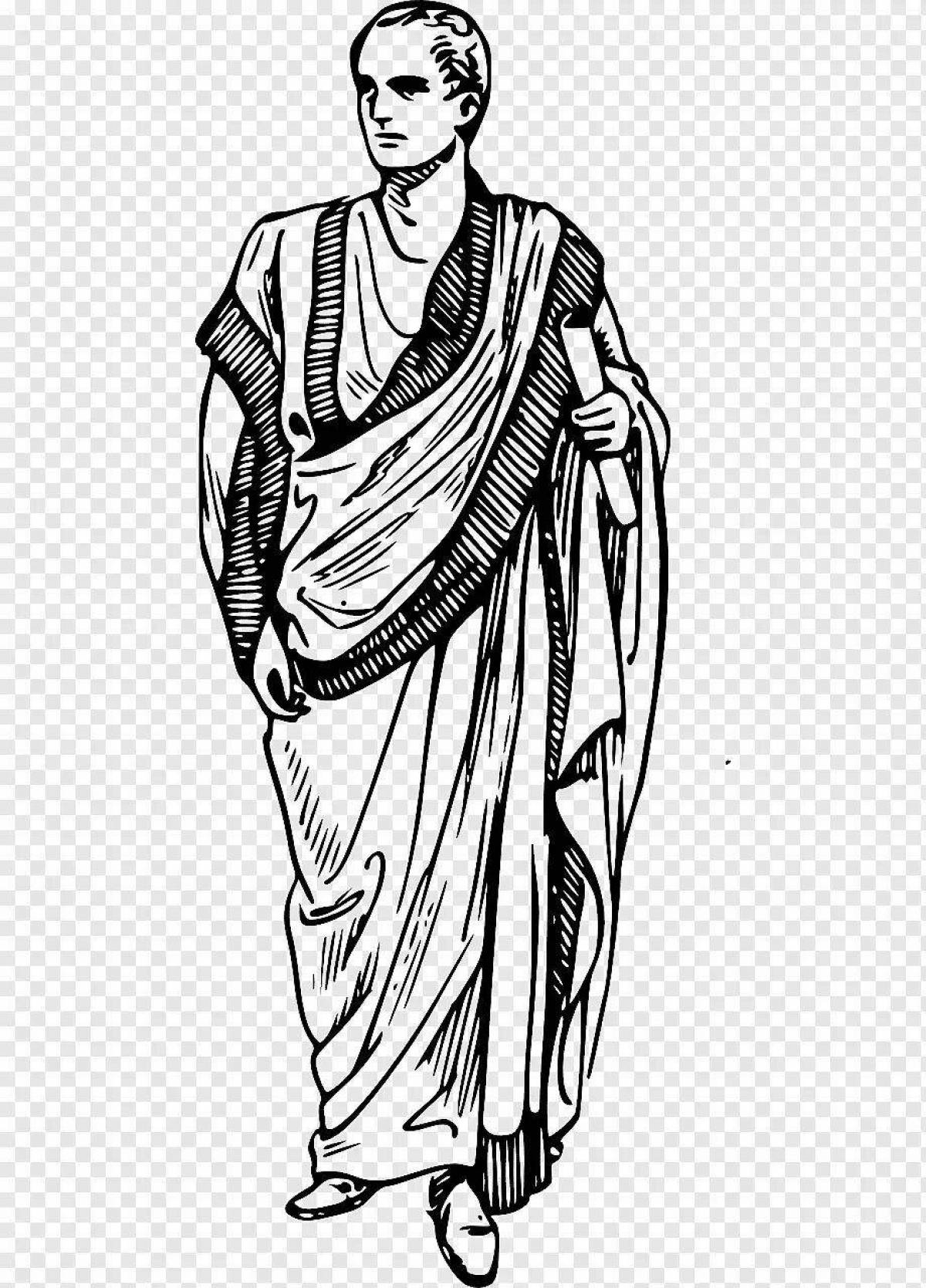 Glitter Greek costume coloring page