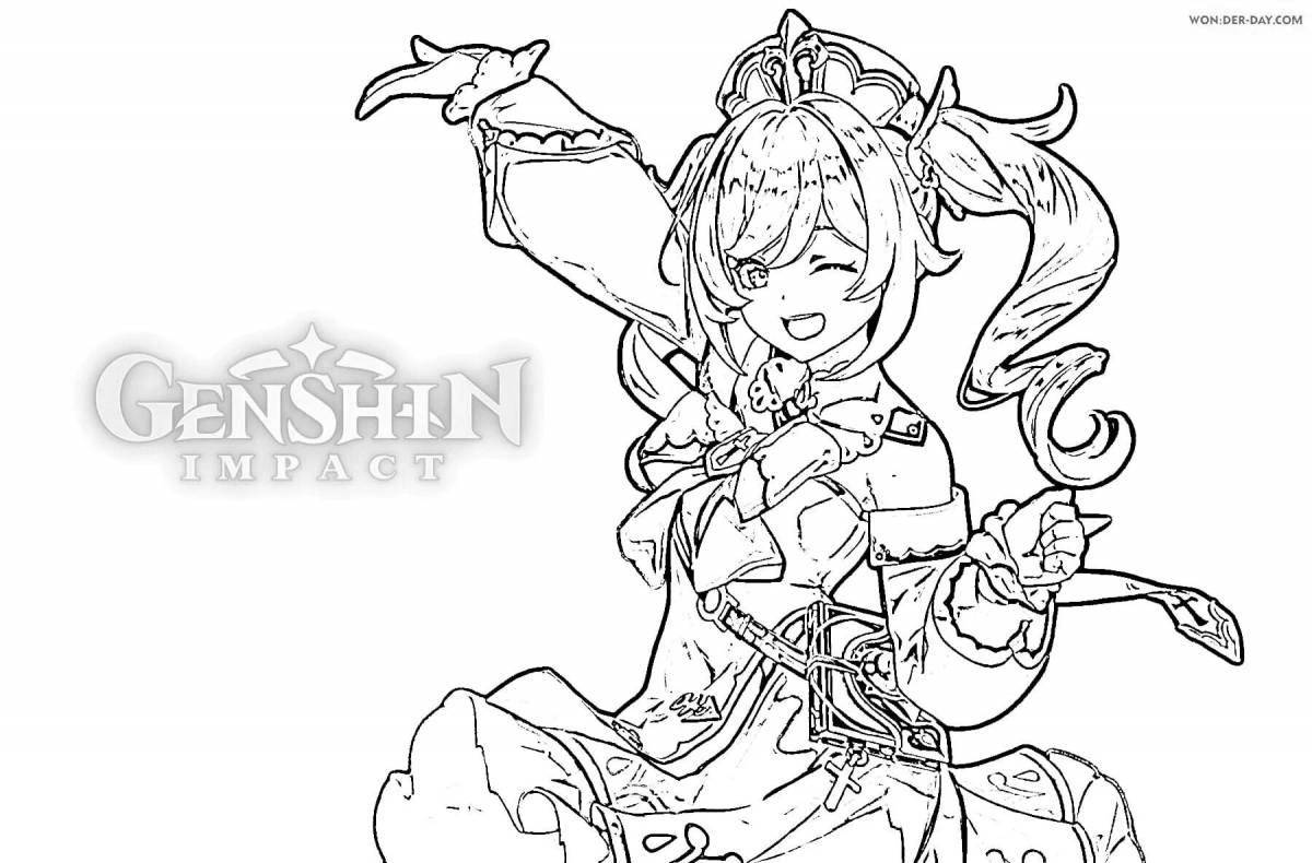 Coloring page vivacious genie genshin