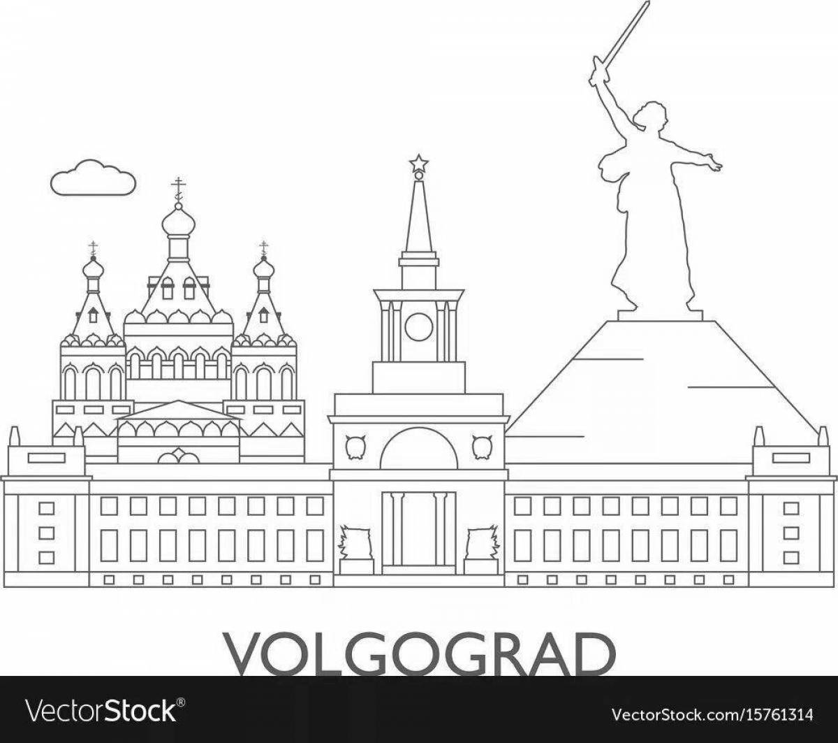 Generous coloring coat of arms of Volgograd