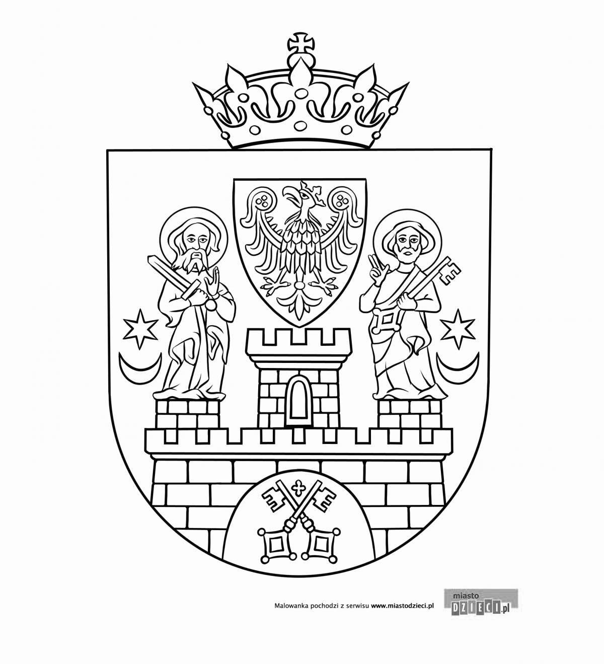 Dazzling coloring coat of arms of volgograd