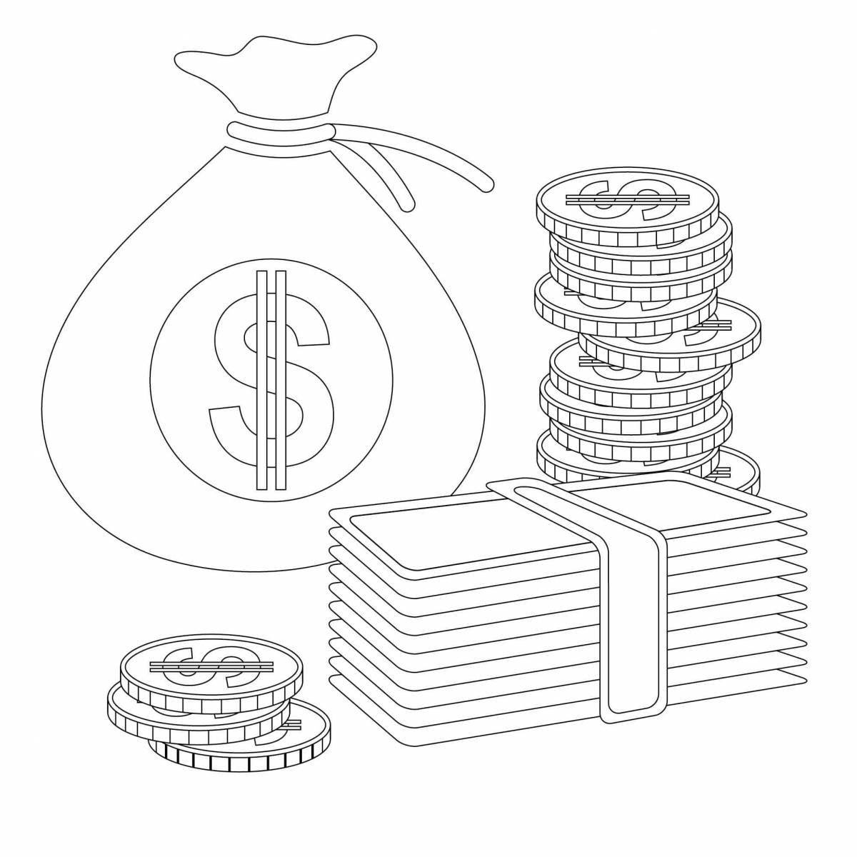 Coloring fat money in dollars