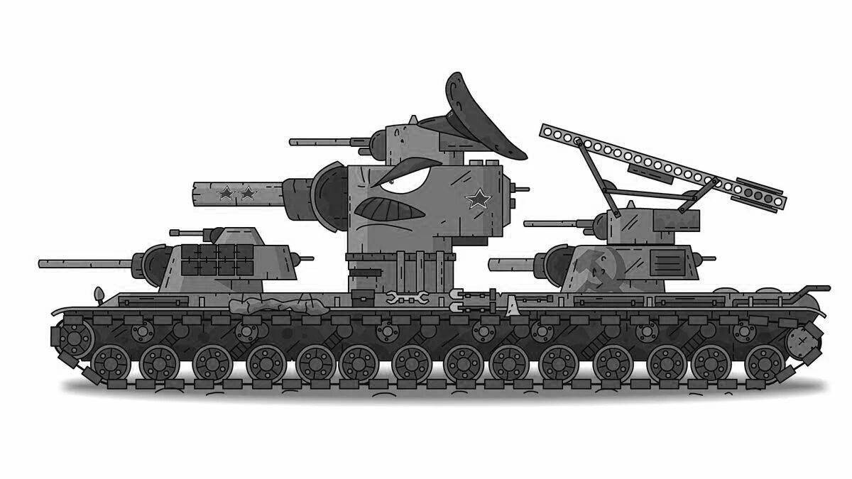 Увлекательная раскраска танк кв54