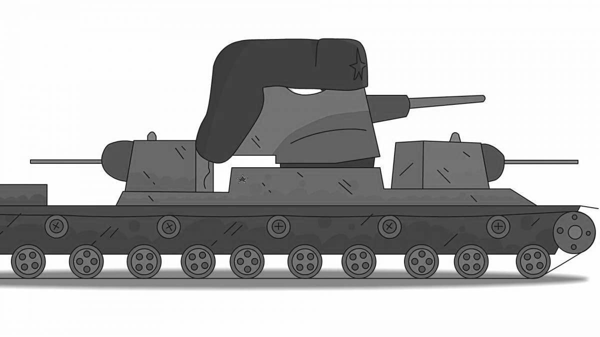Раскраска очаровательный танк кв54