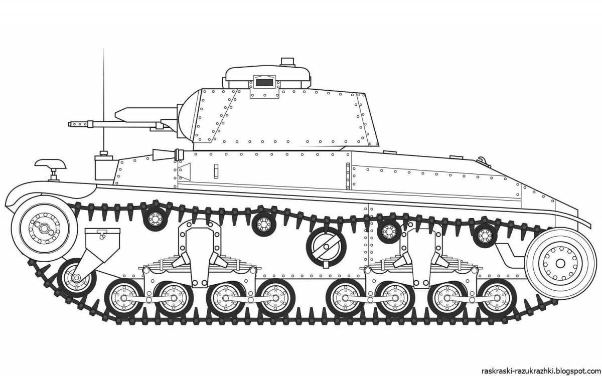Впечатляющая страница раскраски танка кв54