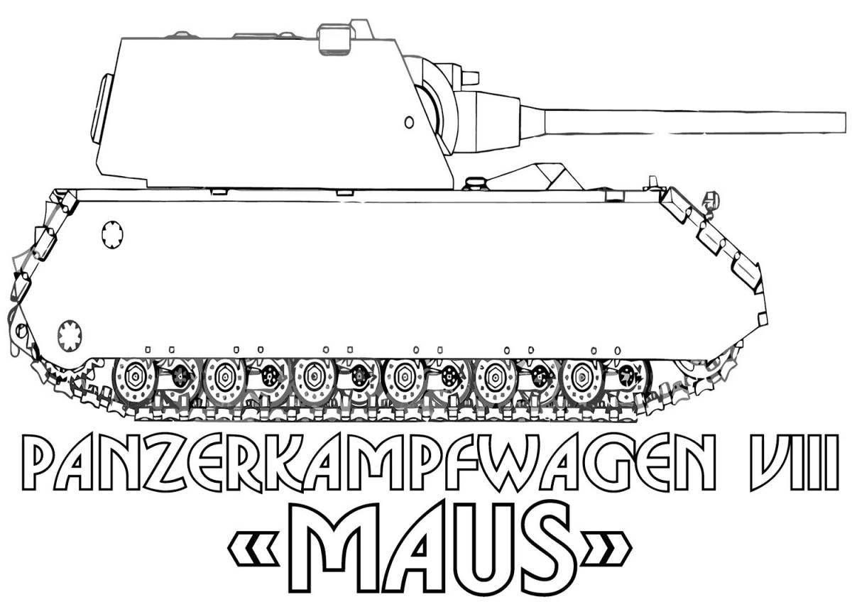 Coloring page stylish tank kv54