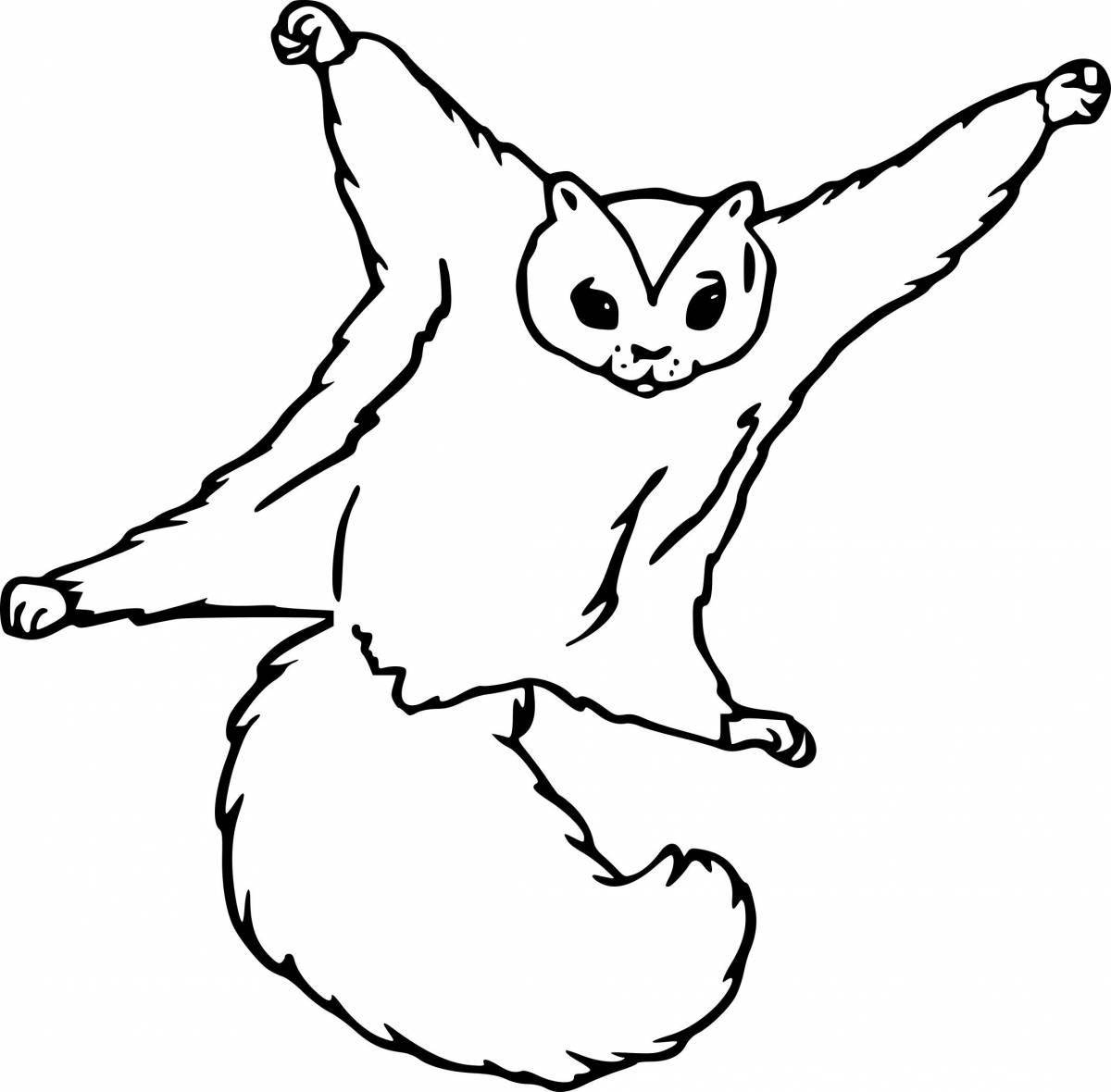 Animated flying cat coloring page