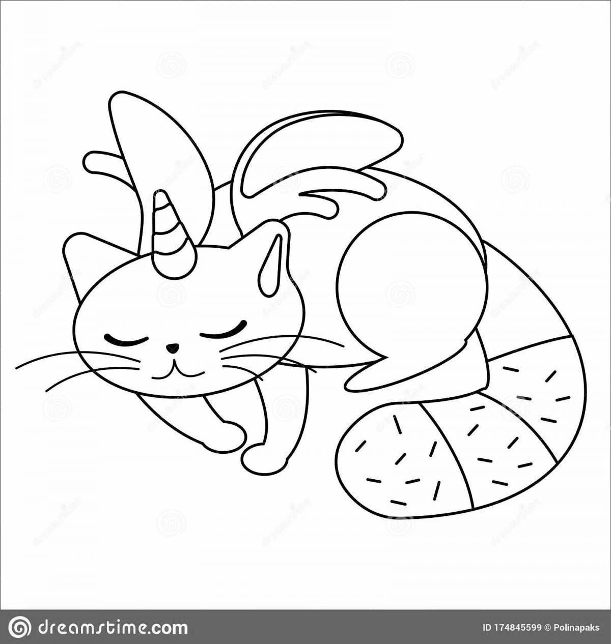 Coloring exotic flying cat