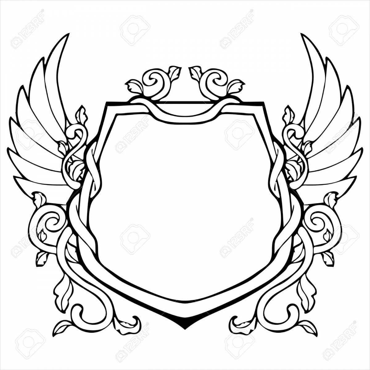 Grand coloring page family coat of arms