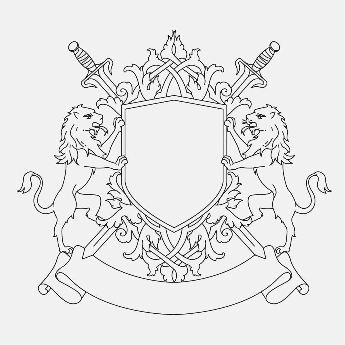 Intricate family crest coloring book