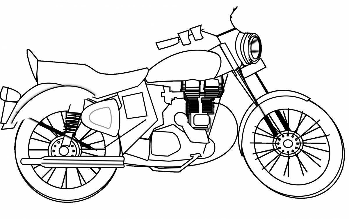 Контур мотоцикла для раскрашивания