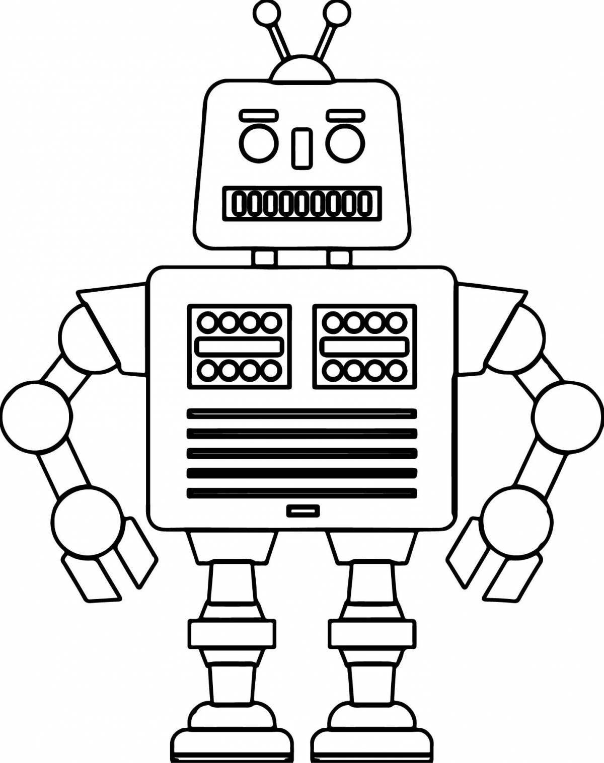 Horny robot teacher coloring page