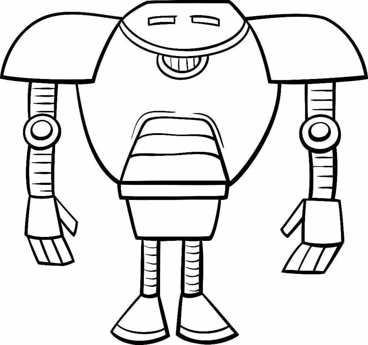 Веселая страница-раскраска робота-учителя