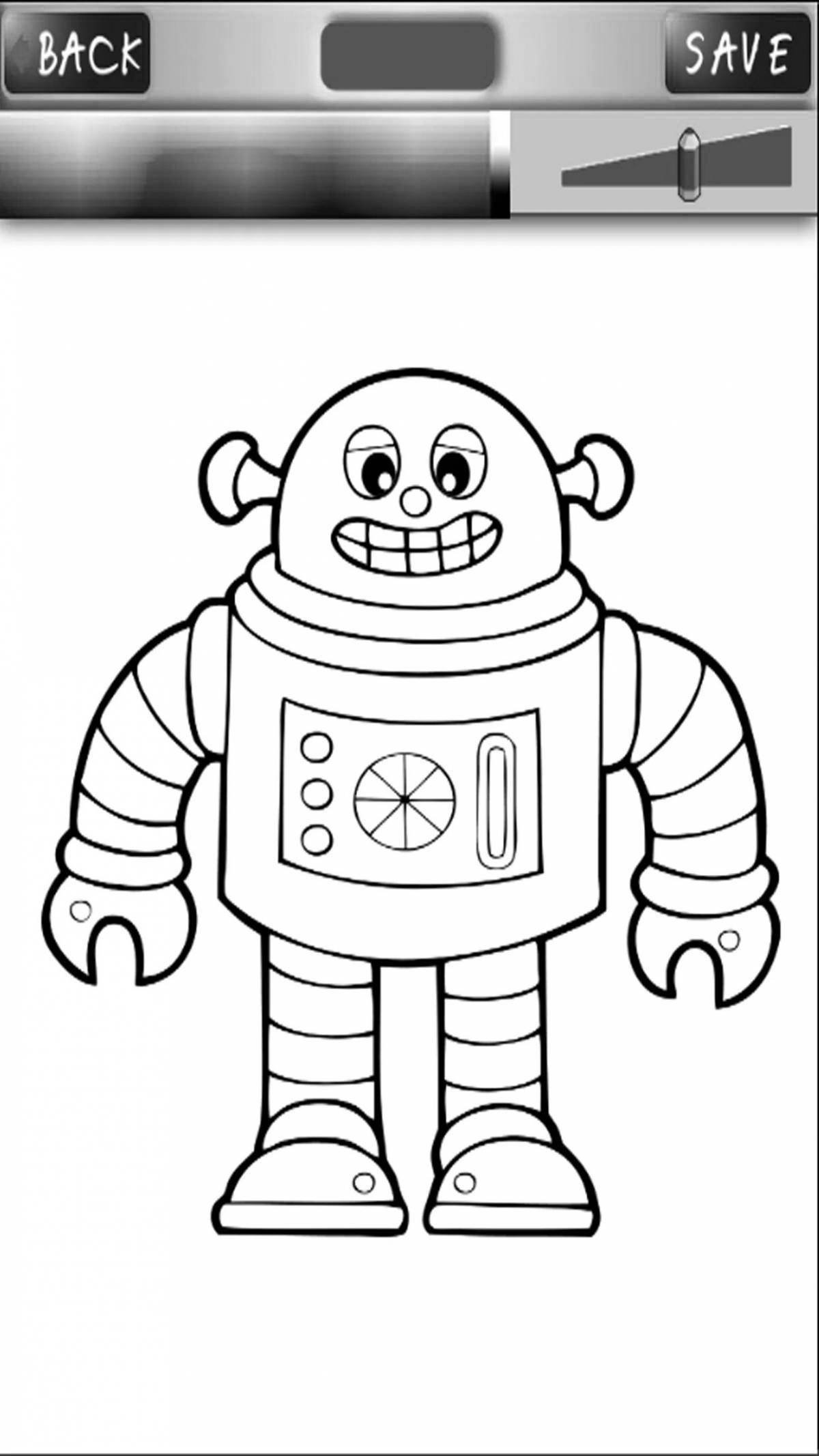 Coloring page attractive robot teacher
