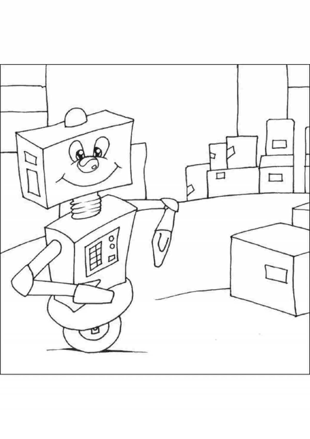 Coloring book motivating robot teacher