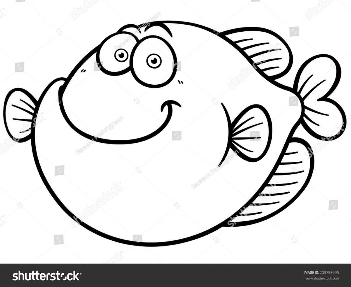 Radiant ball fish coloring page