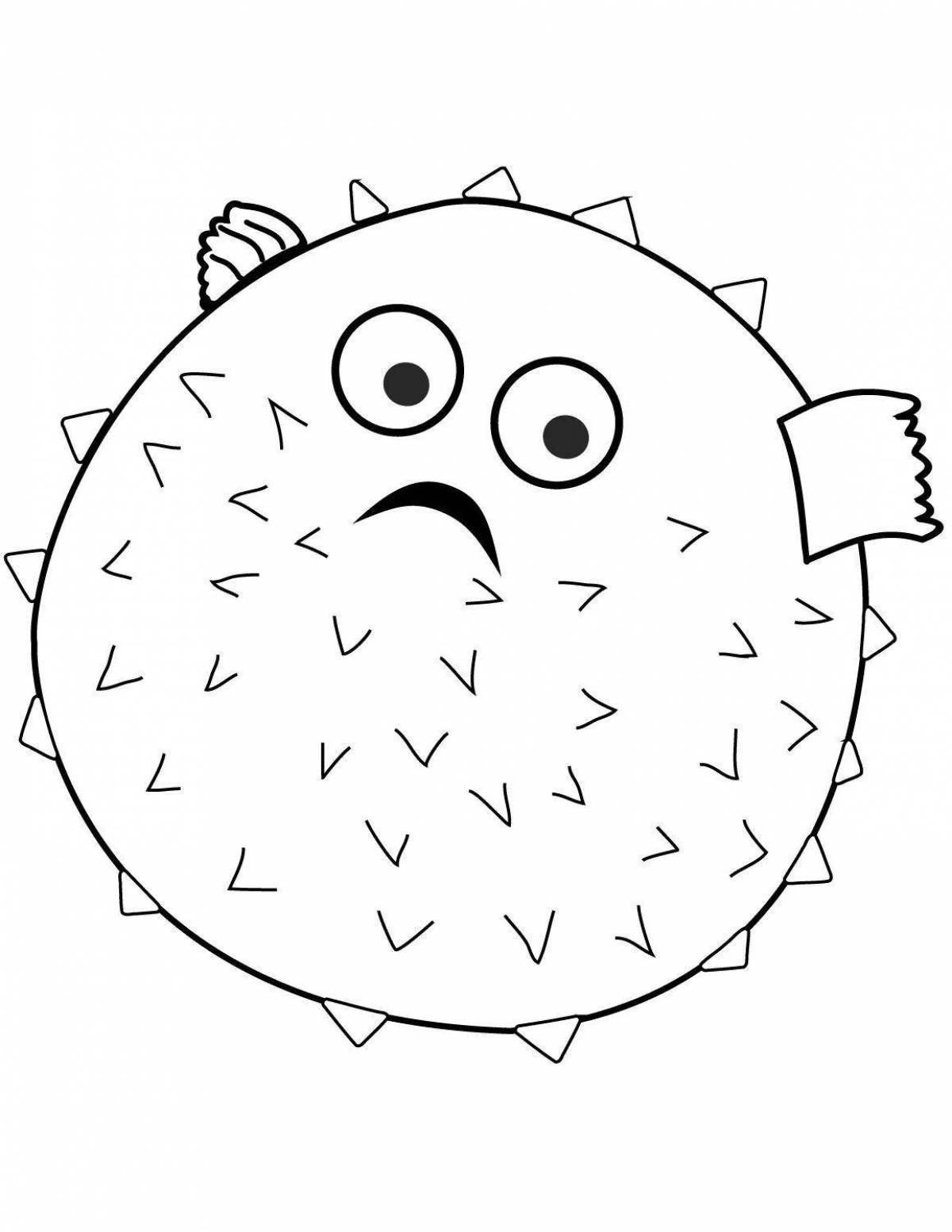 Glowing fish ball coloring page