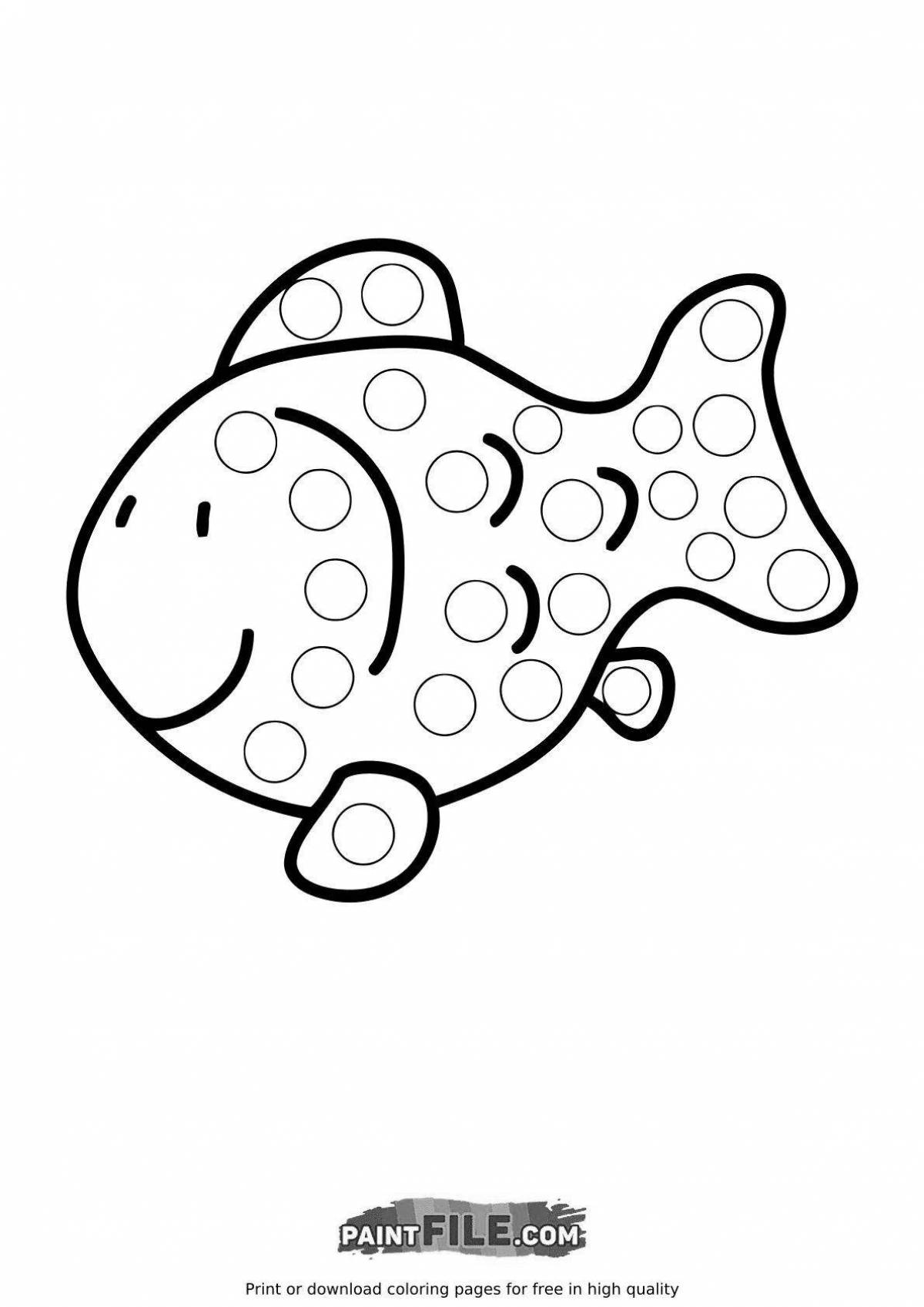 Coloring book dazzling ball fish