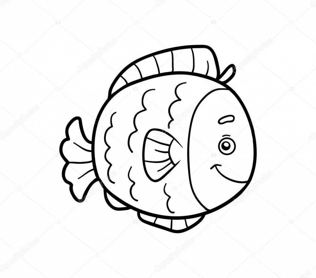 Coloring page adorable ball fish