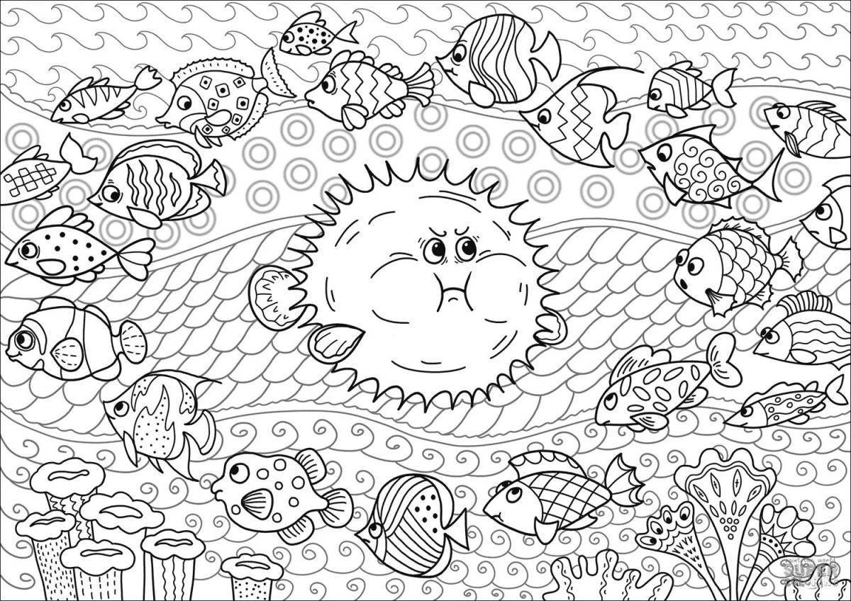 Sweet ball fish coloring page
