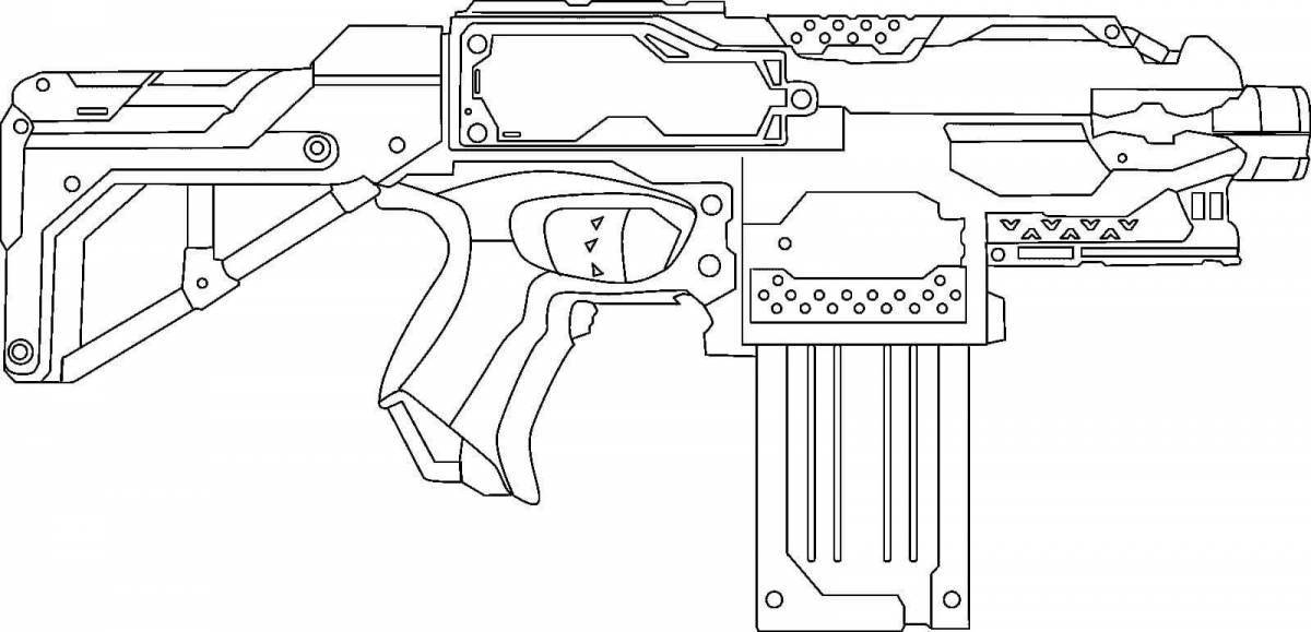 Замысловатая страница раскраски огнестрельного оружия