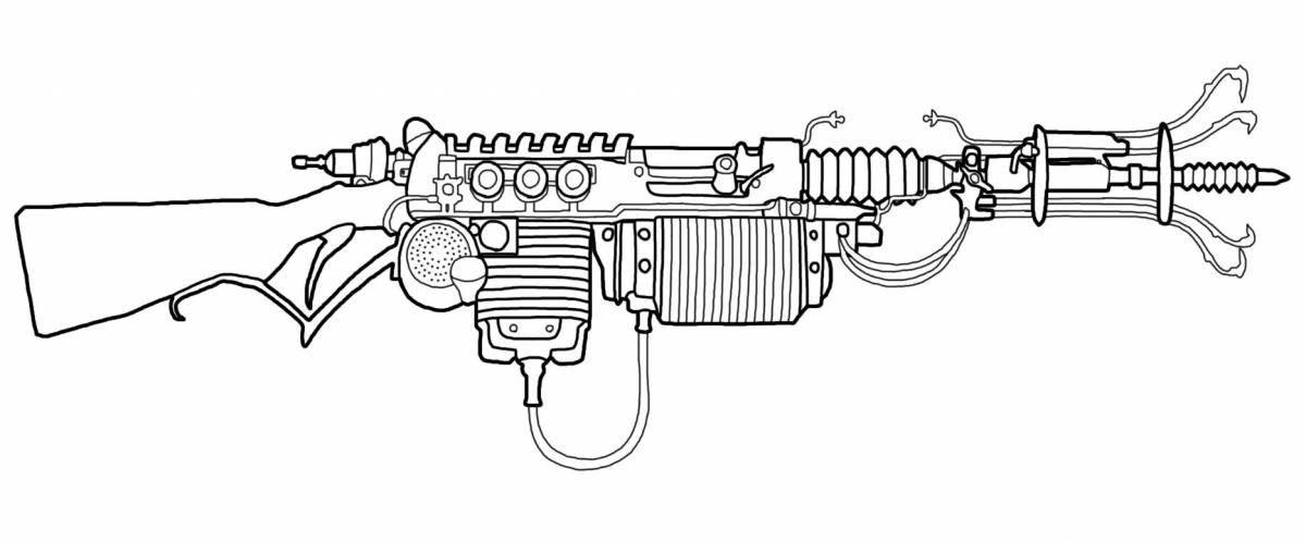 Magic firearms coloring page