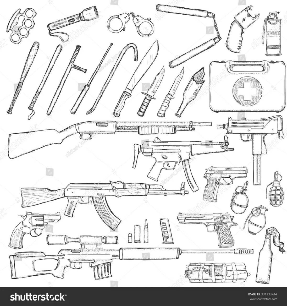 Majestic firearm coloring page