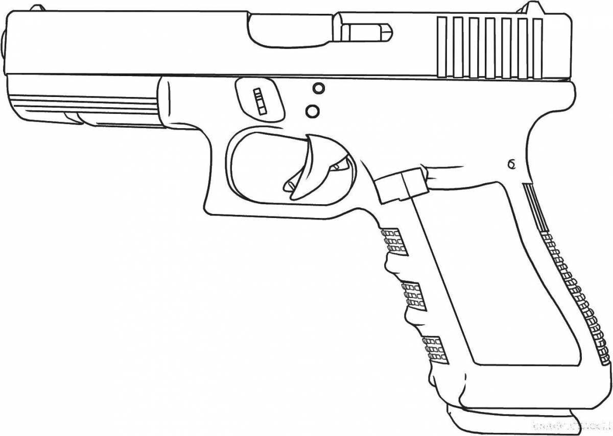 Stylish firearms coloring page
