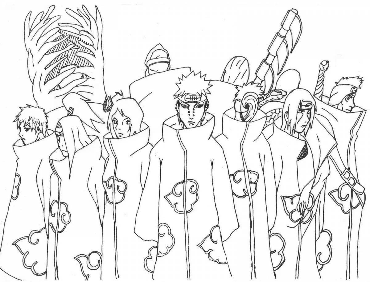 Awesome uchiha clan coloring page