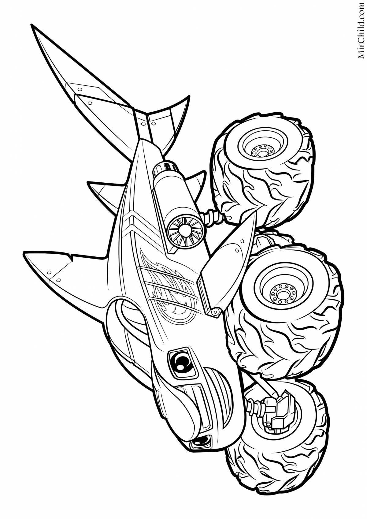 Exciting robot shark coloring page