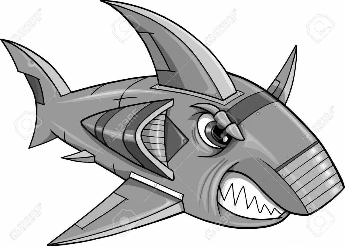 Creative robot shark coloring book