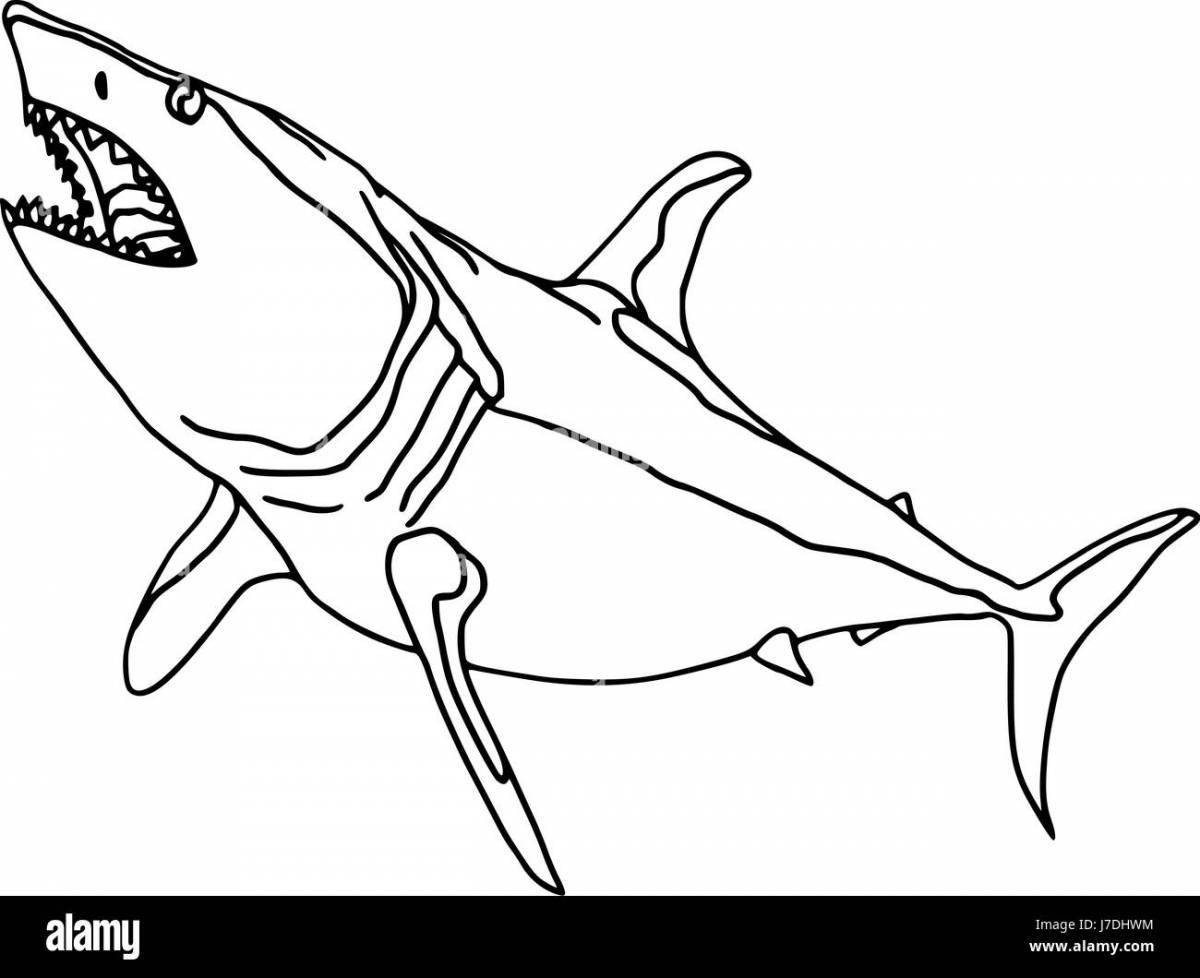 Crazy robot shark coloring page